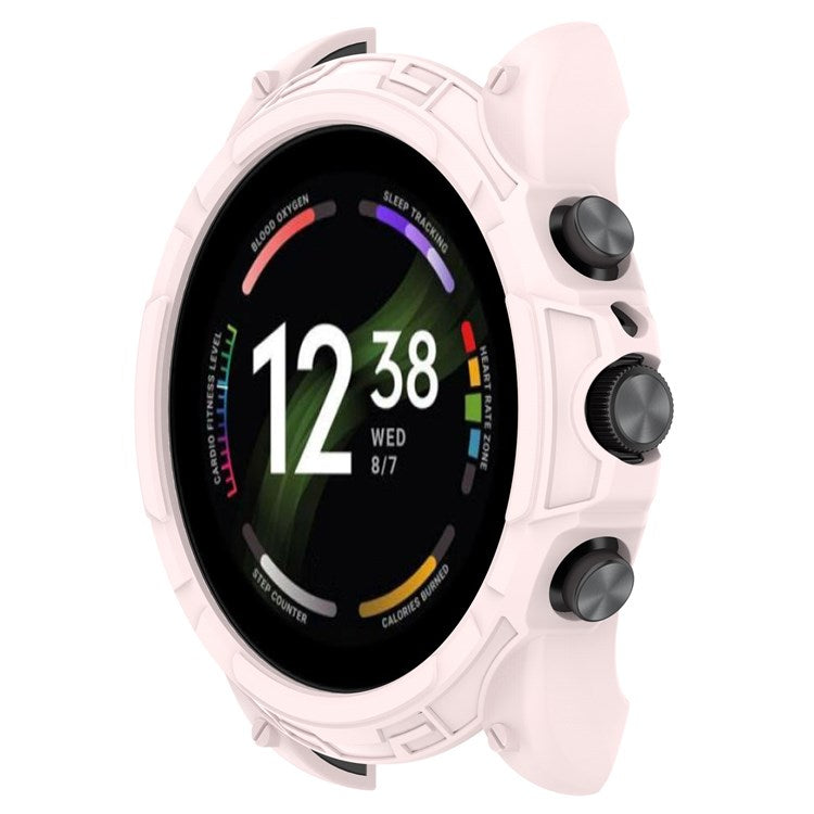 For Fossil Gen 6 Well-protected Flexible TPU Hollow-out Watch Case Protective Cover 44mm - Light Pink