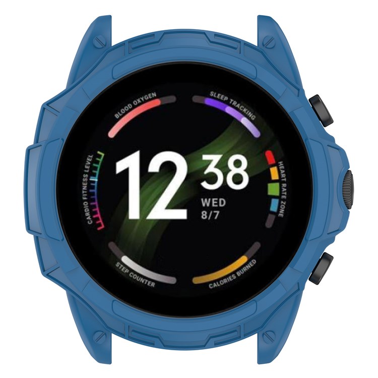 For Fossil Gen 6 Soft TPU Hollow-out Watch Case Protective Cover 42mm - Dark Blue