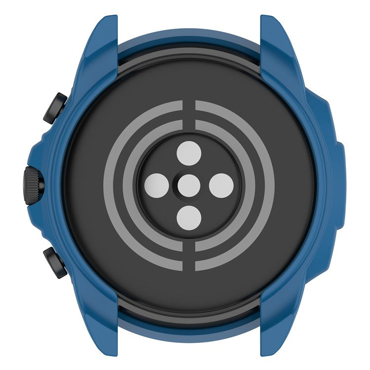 For Fossil Gen 6 Soft TPU Hollow-out Watch Case Protective Cover 42mm - Dark Blue