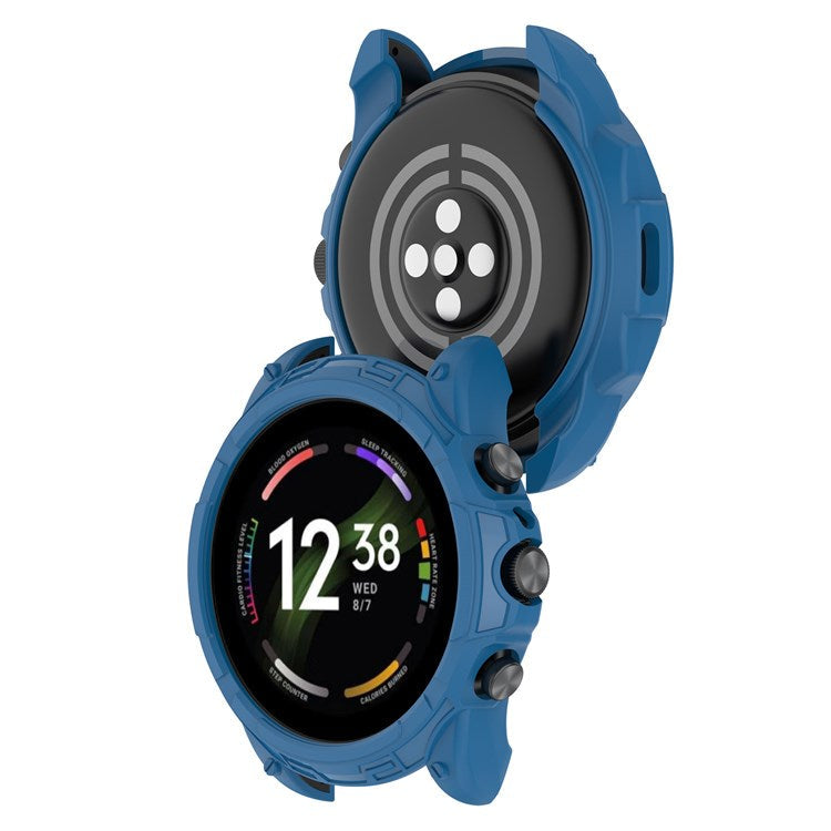 For Fossil Gen 6 Soft TPU Hollow-out Watch Case Protective Cover 42mm - Dark Blue