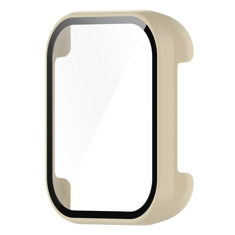 For Oppo Watch 2 46mm Anti-scratch PC Watch Case with Tempered Glass Screen Protector Full Protection Cover - Ivory White
