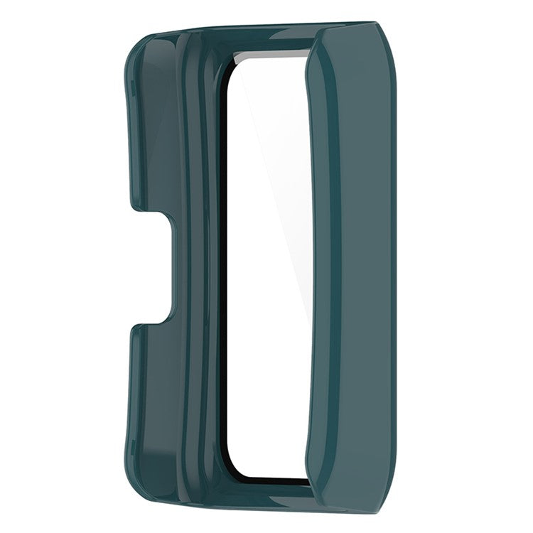 Hard PC Case for Huawei Band 7 / 6 / Honor Band 7 / 6 Anti-Scratch Smart Watch Protective Case with Tempered Glass Screen Protector - Green