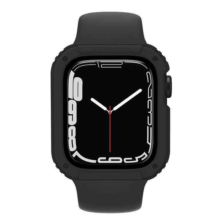 For Apple Watch SE / SE (2022) 40mm / Series 6 / 5 / 4 40mm Full Coverage PC + TPU Watch Case Cover with Tempered Glass Screen Protector - Black