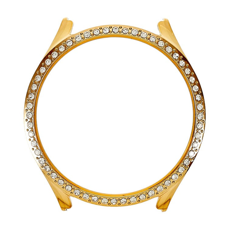 For Samsung Galaxy Watch5 44mm Bling Rhinestone Hard PC Frame Electroplating Half Protective Shell Cover - Gold