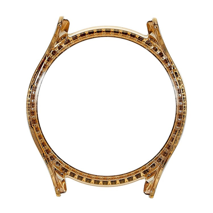 For Samsung Galaxy Watch5 44mm Bling Rhinestone Hard PC Frame Electroplating Half Protective Shell Cover - Gold