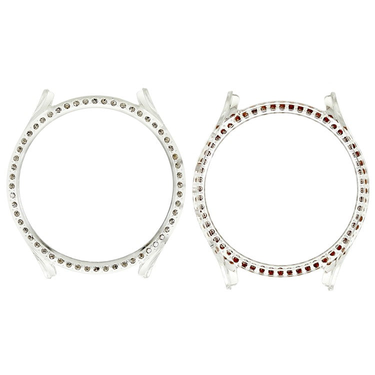For Samsung Galaxy Watch5 44mm Bling Rhinestone Hard PC Frame Electroplating Half Protective Shell Cover - Transparent