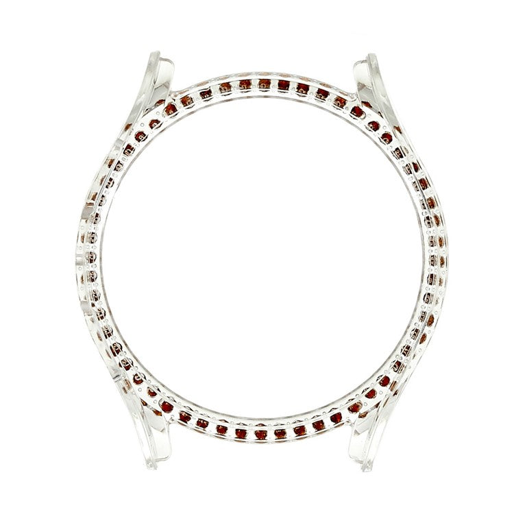 For Samsung Galaxy Watch5 44mm Bling Rhinestone Hard PC Frame Electroplating Half Protective Shell Cover - Transparent