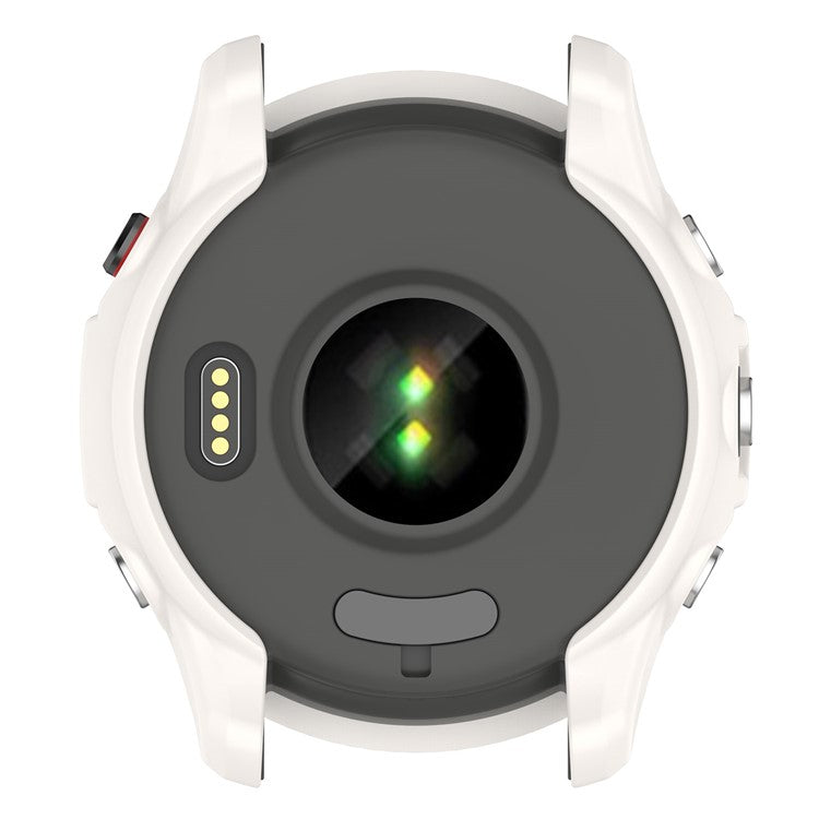 For Garmin Forerunner 955 Half Protective Flexible TPU Case Soft Frame Shock Resistant Cover - Ivory White