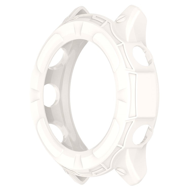 For Garmin Forerunner 955 Half Protective Flexible TPU Case Soft Frame Shock Resistant Cover - Ivory White