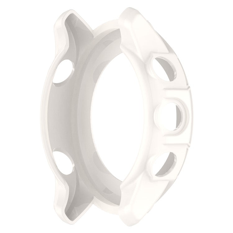 For Garmin Forerunner 955 Half Protective Flexible TPU Case Soft Frame Shock Resistant Cover - Ivory White