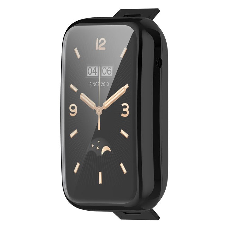 For Xiaomi Mi Band 7 Pro Soft TPU Full Coverage Protective Case Electroplated Frame Watch Cover Replacement - Black