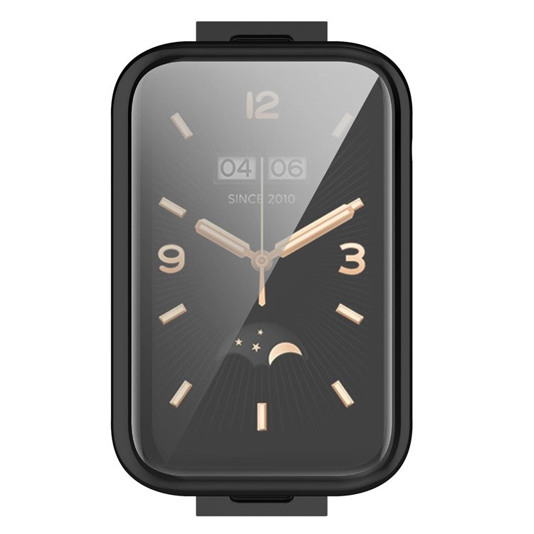 For Xiaomi Mi Band 7 Pro Soft TPU Full Coverage Protective Case Electroplated Frame Watch Cover Replacement - Black
