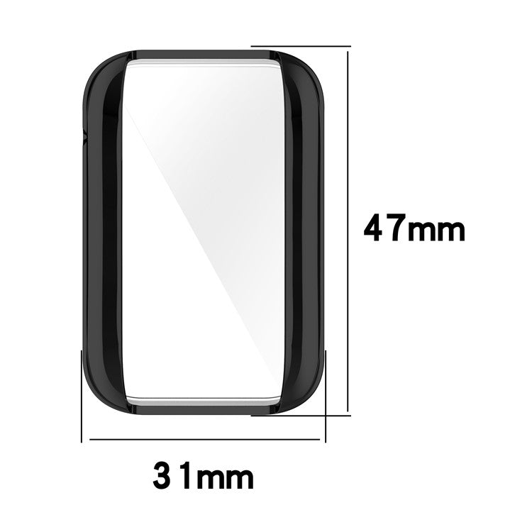 For Xiaomi Mi Band 7 Pro Soft TPU Full Coverage Protective Case Electroplated Frame Watch Cover Replacement - Black