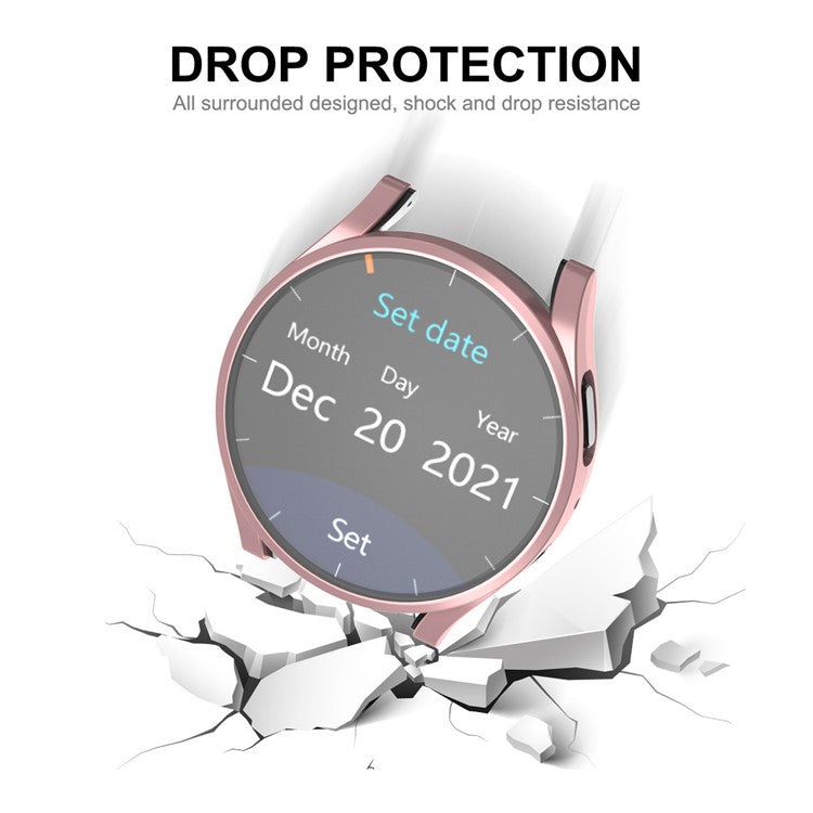 ENKAY HAT PRINCE For Samsung Galaxy Watch5 40mm Soft TPU Watch Case All Around Anti-Fall Electroplating Protective Cover - Pink