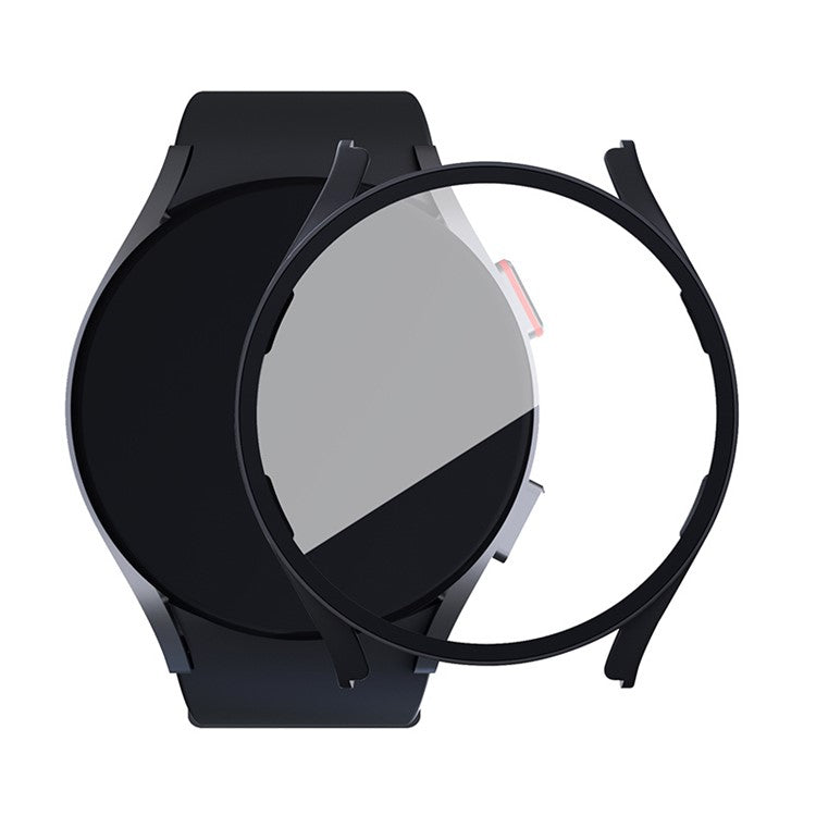 For Samsung Galaxy Watch FE / Watch6 / Watch5 / Watch4 40mm Hard PC Watch Cover with Tempered Glass Screen Protector - Black