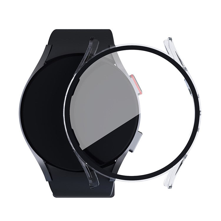 For Samsung Galaxy Watch FE / Watch6 / Watch5 / Watch4 40mm Hard PC Watch Cover with Tempered Glass Screen Protector - Transparent
