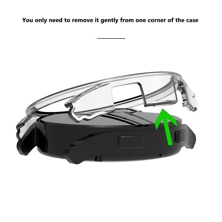 For Samsung Galaxy Watch 5 44mm Smart Watch PC Case Half Cover Frame Protector with Scale - Black