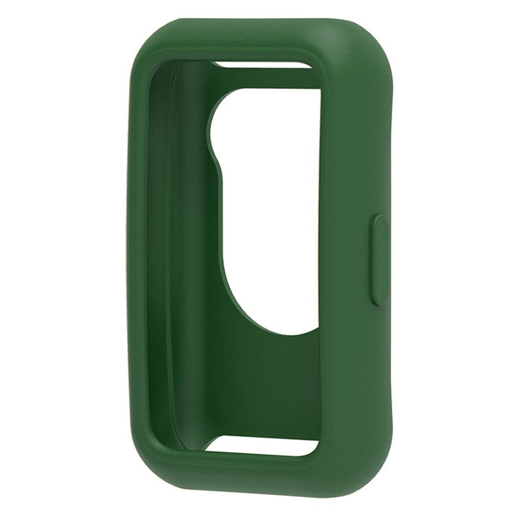 For Huawei Band 7 Silicone Watch Case Anti-scratch Watch Frame Protective Cover - Army Green