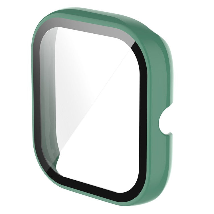 For Huami Amazfit Bip U / Bip U Pro / Pop / Pop Pro Hard PC Watch Case All-Around Full Protection Cover with Tempered Glass Screen Protector - Pine Needle Green