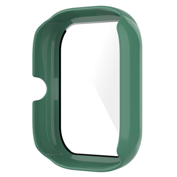 For Huami Amazfit Bip U / Bip U Pro / Pop / Pop Pro Hard PC Watch Case All-Around Full Protection Cover with Tempered Glass Screen Protector - Pine Needle Green