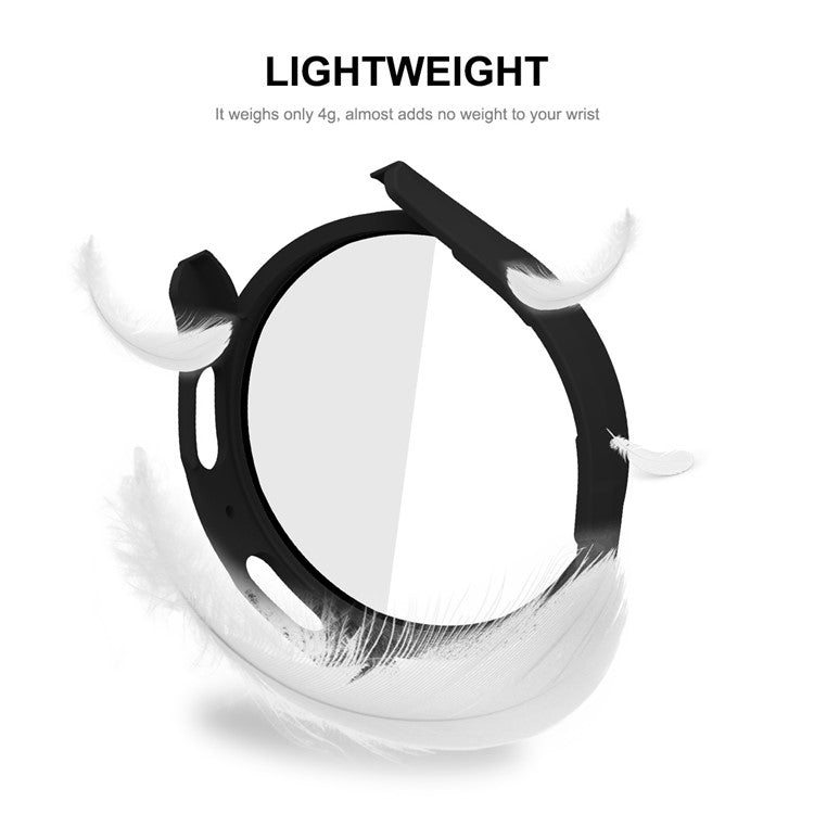 ENKAY HAT PRINCE for Samsung Galaxy Watch 5 44mm Matte Precise Cutout Rubberized Hard PC Watch Case + Anti-scratch 9H Tempered Glass Screen Film - Blackish Green