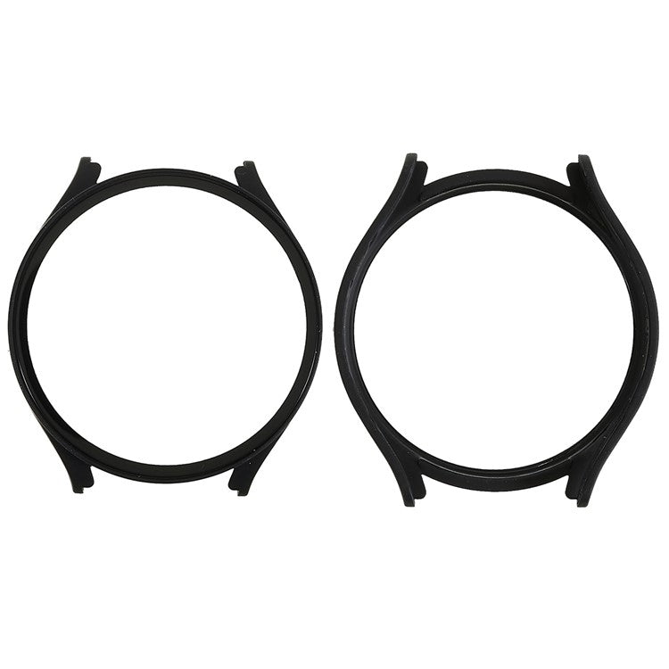 Rubberized Hard PC Case for Samsung Galaxy Watch 5 44mm Anti-Scratch Smart Watch Protective Case with Tempered Glass Screen Protector - Black