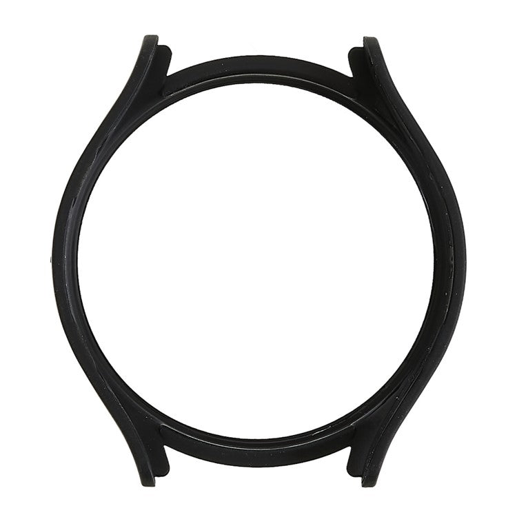 Rubberized Hard PC Case for Samsung Galaxy Watch 5 44mm Anti-Scratch Smart Watch Protective Case with Tempered Glass Screen Protector - Black