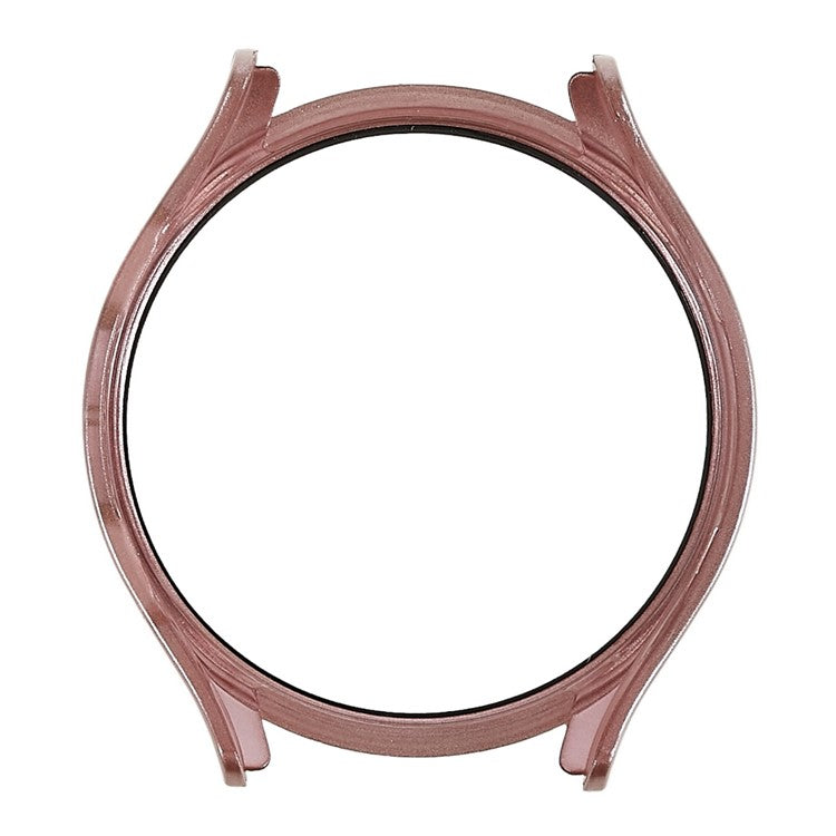 Rubberized Hard PC Case for Samsung Galaxy Watch 5 44mm Anti-Scratch Smart Watch Protective Case with Tempered Glass Screen Protector - Rose Gold