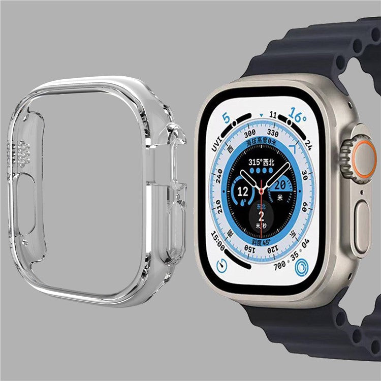 For Apple Watch Ultra 2 49mm / Ultra 49mm Quick Release Watch Case Sports Watch PC Case Half Covering Watch Protector - Transparent