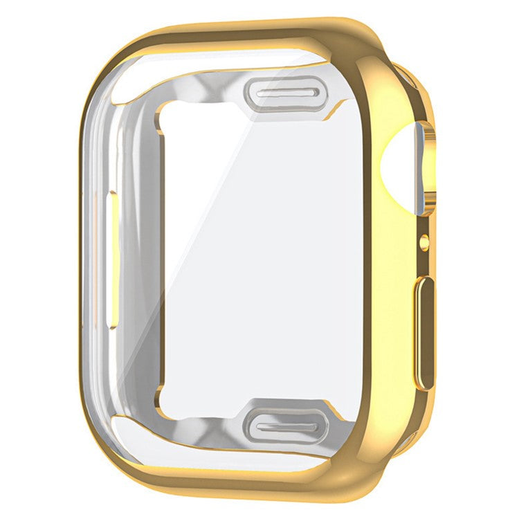 For Apple Watch Series 9 / 8 / 7 45mm Full Coverage TPU Watch Case Anti-scratch Electroplating Protective Cover - Gold