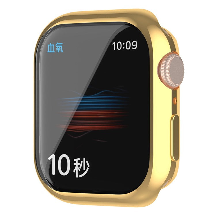 For Apple Watch Series 9 / 8 / 7 45mm Full Coverage TPU Watch Case Anti-scratch Electroplating Protective Cover - Gold
