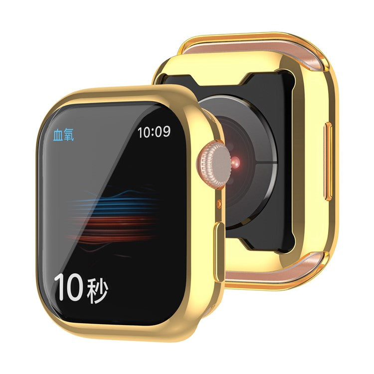 For Apple Watch Series 9 / 8 / 7 45mm Full Coverage TPU Watch Case Anti-scratch Electroplating Protective Cover - Gold