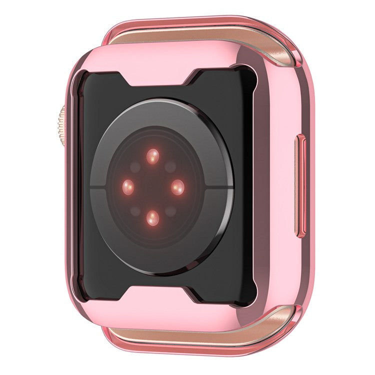 For Apple Watch Series 9 / 8 / 7 45mm Full Coverage TPU Watch Case Anti-scratch Electroplating Protective Cover - Pink