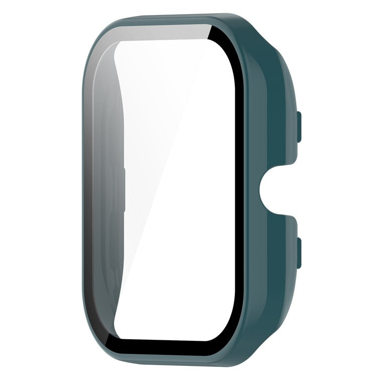 For Huami Amazfit GTS 4 Mini Hard PC Case with Tempered Glass Screen Protector Scratch Resistant Overall Protective Cover - Pine Needle Green