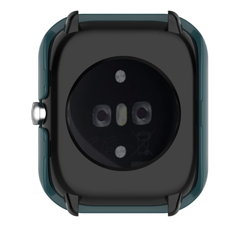 For Huami Amazfit GTS 4 Mini Hard PC Case with Tempered Glass Screen Protector Scratch Resistant Overall Protective Cover - Pine Needle Green