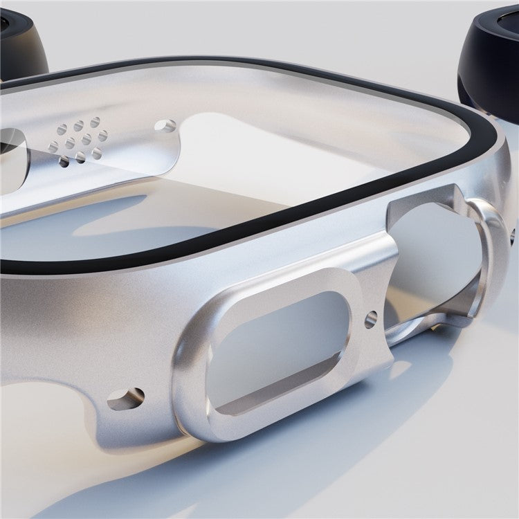 For Apple Watch Ultra 2 49mm / Ultra 49mm Hard PC Case with Tempered Glass Screen Protector Overall Scratch-Proof Protective Cover - Transparent