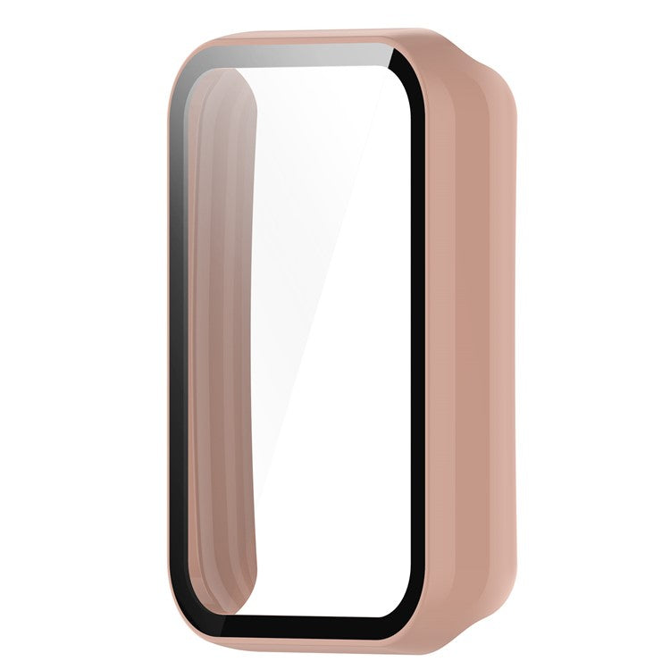 For Oppo Band 2 Protective Case with Tempered Glass Screen Protector Smart Watch Anti-Fall Hard PC Case - Pink