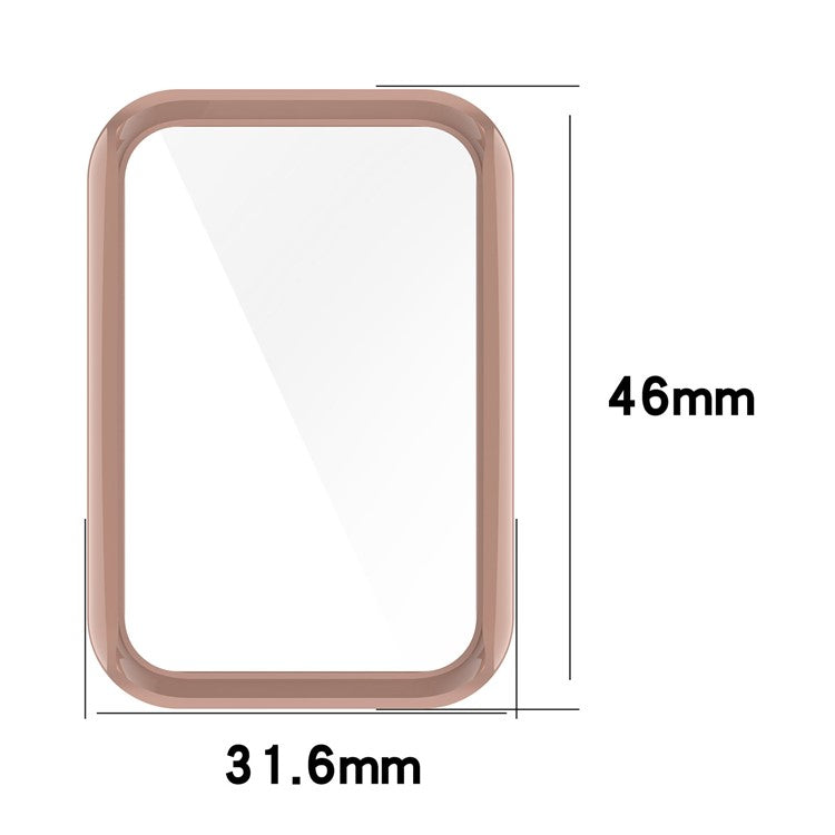 For Oppo Band 2 Protective Case with Tempered Glass Screen Protector Smart Watch Anti-Fall Hard PC Case - Pink
