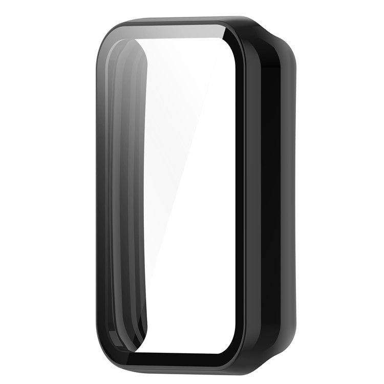 For Oppo Band 2 Protective Case with Tempered Glass Screen Protector Smart Watch Anti-Fall Hard PC Case - Black