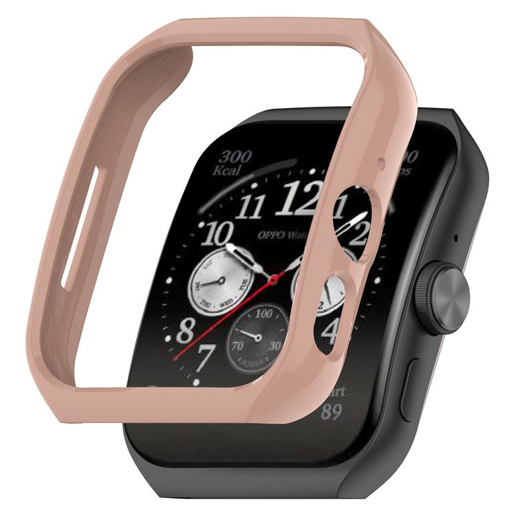 For Oppo Watch 3 Pro PC Watch Case Shockproof Protective Cover with Screen Protector - Pink