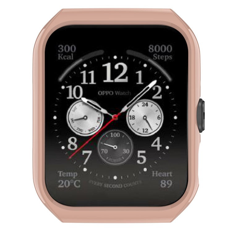 For Oppo Watch 3 Pro PC Watch Case Shockproof Protective Cover with Screen Protector - Pink