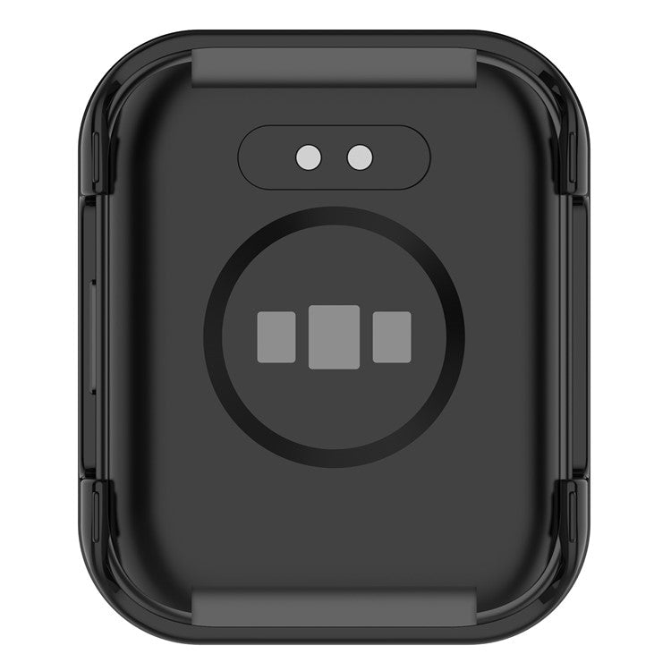 For Realme Watch 3 Hard PC Case with Tempered Glass Screen Protector HD Clear All Around Coverage Protective Cover - Black