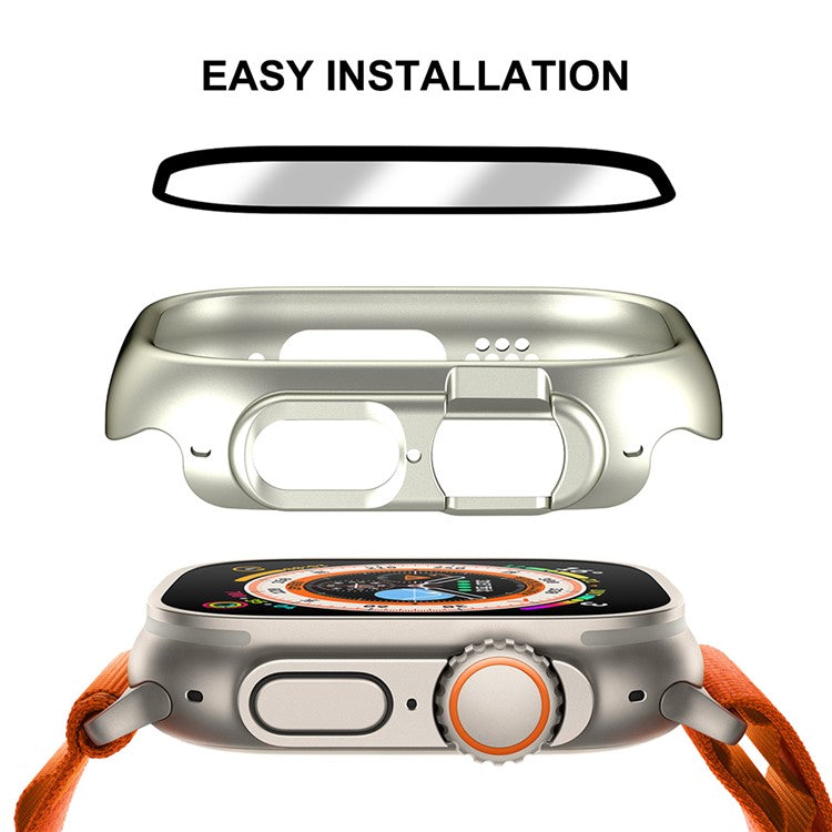 ENKAY HAT PRINCE For Apple Watch Ultra 2 49mm / Ultra 49mm Rubberized PC Watch Case Shockproof Protective Cover + 9H Screen Protector - White