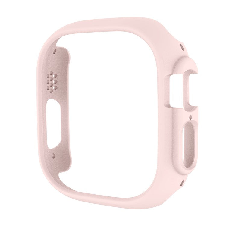 ENKAY HAT PRINCE For Apple Watch Ultra 2 49mm / Ultra 49mm Rubberized PC Watch Case Shockproof Protective Cover + 9H Screen Protector - Pink