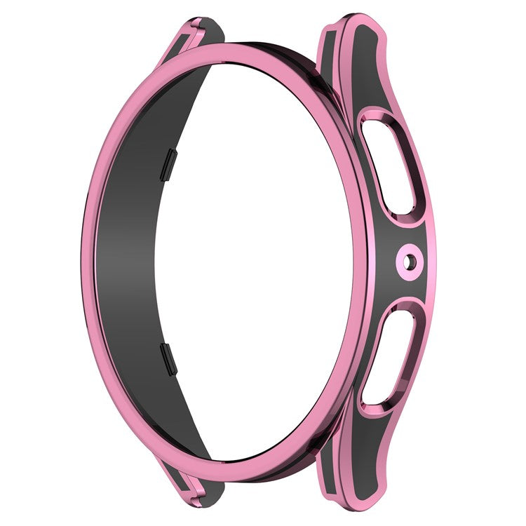 For Samsung Galaxy Watch FE / Watch6 / Watch5 / Watch4 40mm Hard PC Case Watch Cover with Tempered Glass Screen Protector - Black / Pink