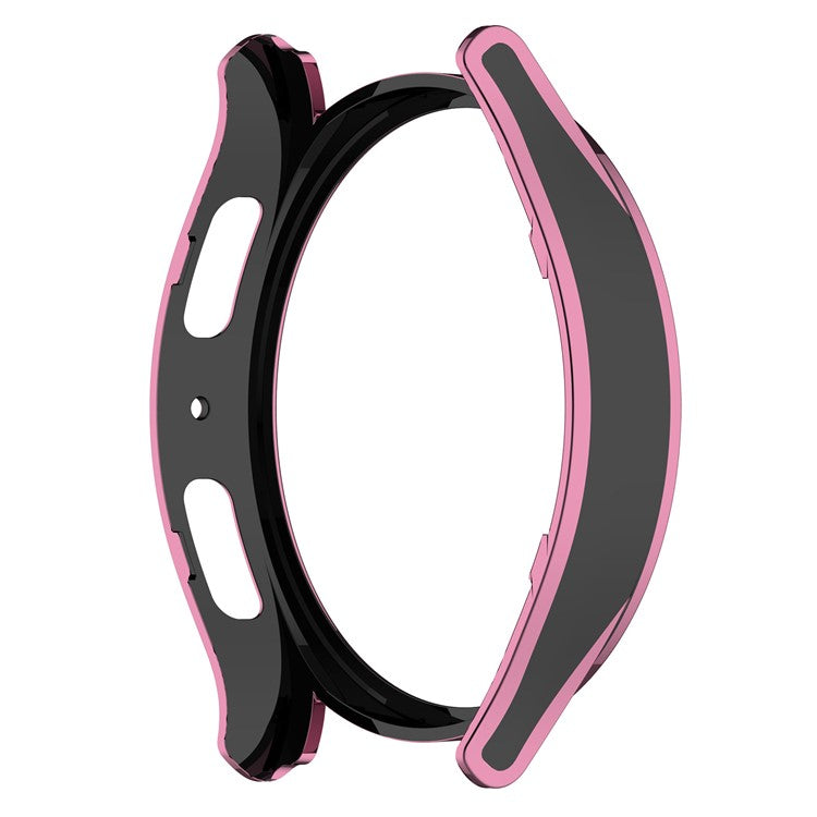 For Samsung Galaxy Watch FE / Watch6 / Watch5 / Watch4 40mm Hard PC Case Watch Cover with Tempered Glass Screen Protector - Black / Pink