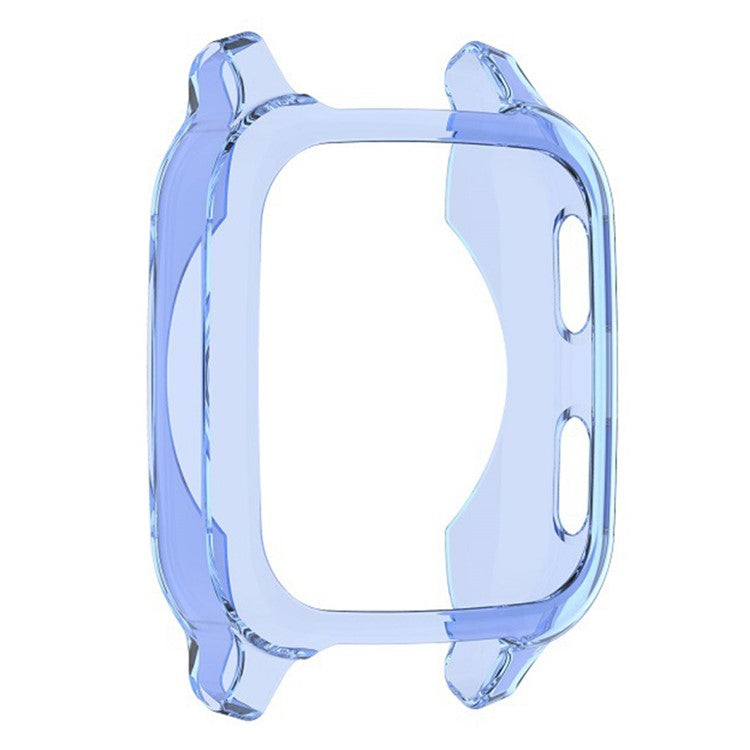 For Garmin Venu Sq / Venu Sq Music / Venu Sq 2 / Venu Sq 2 Music TPU Watch Frame Cover Hollow Out Half Protective Shockproof Case - Transparent Blue