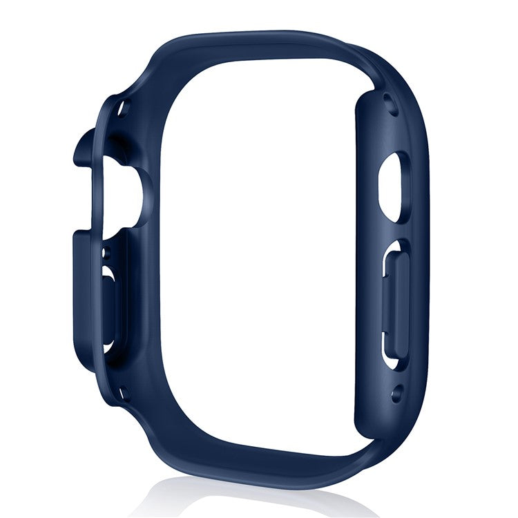 For Apple Watch Ultra 2 49mm / Ultra 49mm Hard PC Wallet Case with Tempered Glass Screen Protector Anti-drop Matte Protective Cover - White