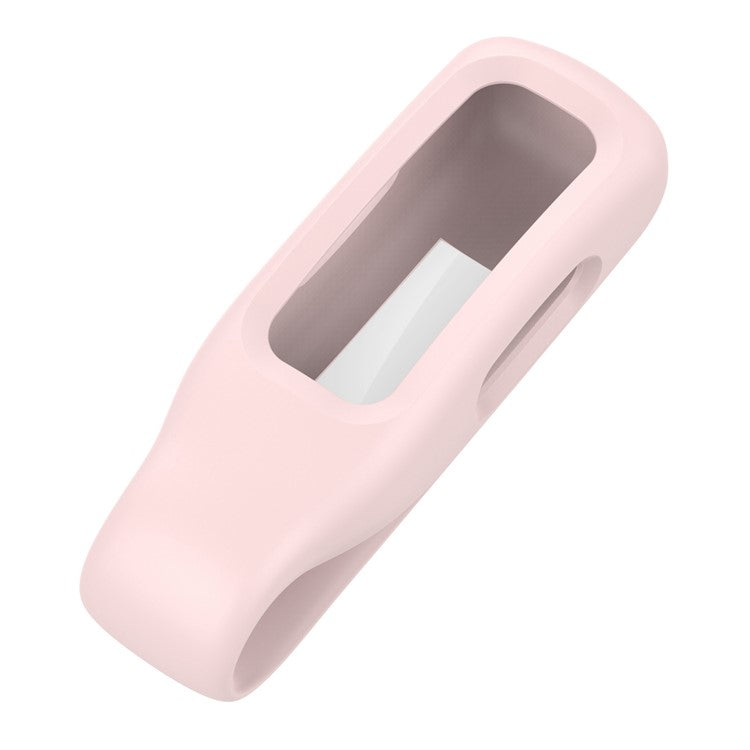 For Fitbit Inspire 3 / Inspire 2 / Ace 3 Silicone Clip Holder Protective Case Anti-Drop Fitness Tracker Cover - Rose Pink