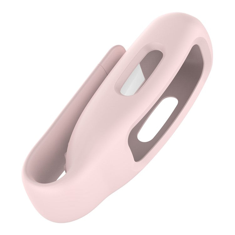 For Fitbit Inspire 3 / Inspire 2 / Ace 3 Silicone Clip Holder Protective Case Anti-Drop Fitness Tracker Cover - Rose Pink